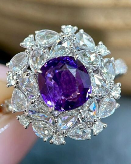 2ct Round Purple Sapphire Ring 