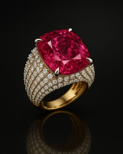 cushion-cut ruby