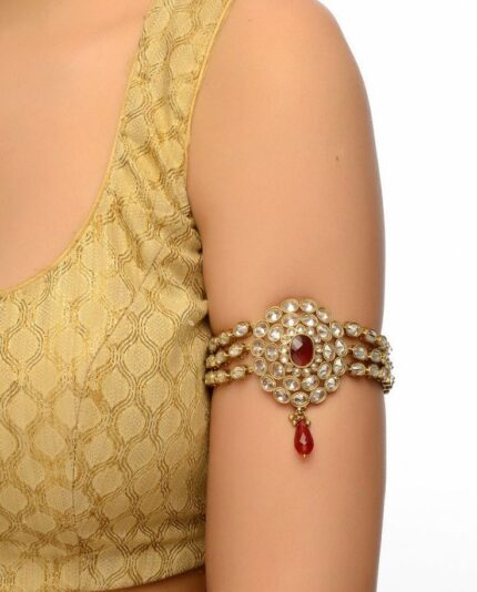 D&J Royal Kundan Halo Armlet – Bridal Upper Arm Jewelry