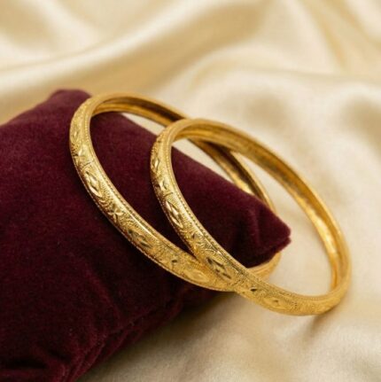 D&J Royal Heirloom Engraved Gold Bangles (Pair)