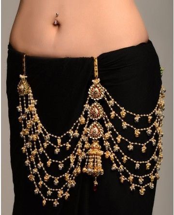 Royal Multi-Layer Pearl Kamarbandh with Jhumka Drop