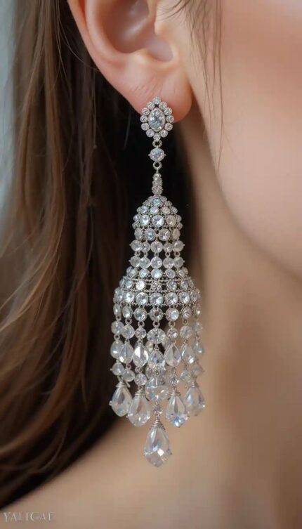 Silver & Crystal Chandelier Earrings